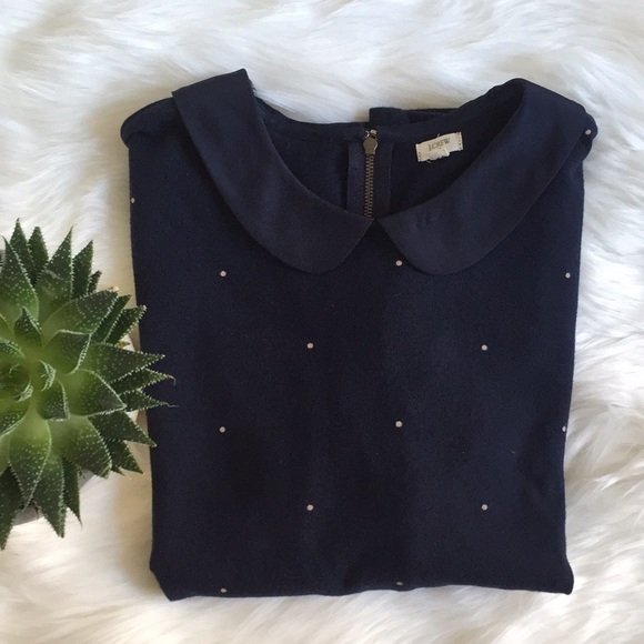 J. Crew Factory Tops - J. Crew | Peter Pan Collar Navy Sweater